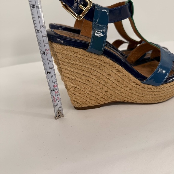 Sofft Womens Pedra T-Strap Wedge Sandals size 9.5M Blue Green Multi‎ Color - Picture 9 of 10